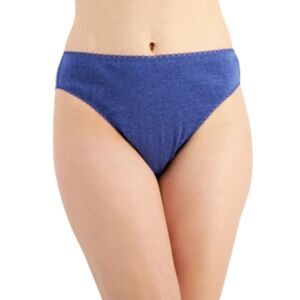 Charter Club Womens Cotton High-Cut Brief Galaxy Blue Hth S